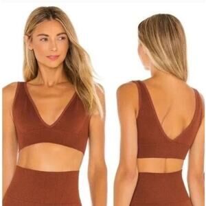 WEWOREWHAT V-Neck Bra Top, NWT, Size M, color: Brown